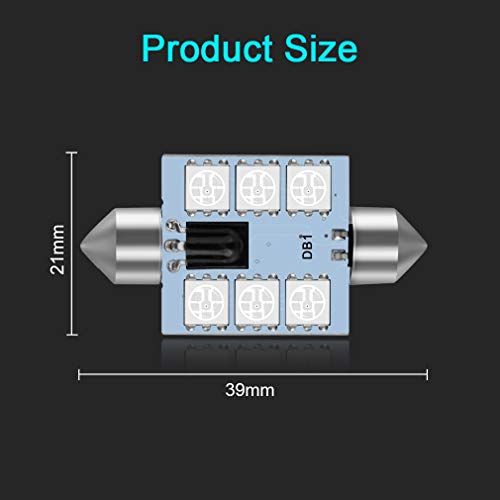 DE3175 LED Bulbs 31mm 1.25 Inches Festoon RGB with Remote Control, 16