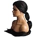 WeKen Black Hair Costume Wig with Extra Long Ponytail Straight Hair Synthetic