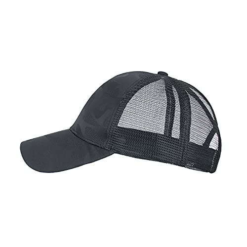 Backless Ponytail Baseball Cap For Women - Washed Cotton, Adjustable, For Curly Hair & Messy Buns - View #3