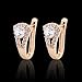 GULICX Cubic Zirconia Art Deco Round Pierced Huggie Earrings Hoop Clear Gold Plated Brass
