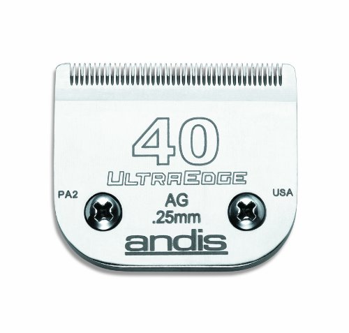 Andis Carbon-Infused Steel UltraEdge Super Blocking Dog Clipper Blade, Size-40, 1/100-Inch Cut Length (64076)