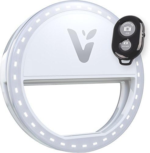Veemoh Camera Diva Ring Light LED Selfie Cell Phone Lighting for Photography iPhone Samsung Galaxy HTC Nokia Nexus LG - Comes with Wireless Remote for Easy Selfies and Group Shots!