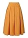 Choies Womens Casual Pleat Bowknot Front Midi Skirt XL, Orange, X-Large