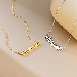SANNYRA Aaliyah Name Necklace Personalized 18K Real