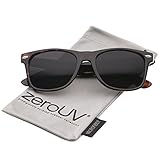 zeroUV - Classic 80's Retro Frame Wide Temples Horn Rimmed Sunglasses 54mm