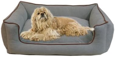 Carolina Pet Microfiber Kuddle Lounge Low Profile Bed for Pets, X-Large, Spa Blue/Chocolate