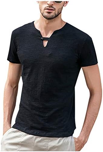 Men Linen Shirt,2019 New Summer Loose Short Sleeve Retro Hippie Casual Pullover Yoga Tops Blouse