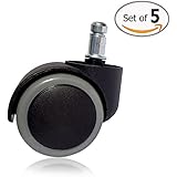 Premium Office Chair Caster Wheel Universal Standard Size 11mm Stem Diameter X 22mm Stem Length (7/16" X 7/8")