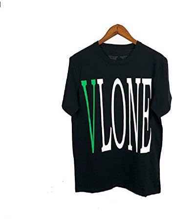 Ozei 2018 Vlone POP UP Friends Green Letter Logo Short Sleeve Tee Black