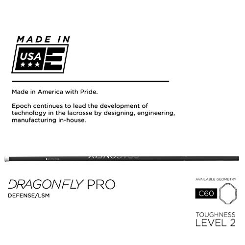 Epoch Dragonly Pro Defense/LSM Lacrosse Shaft iQ8 Concave Carbon Black