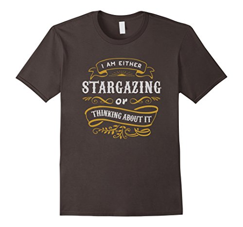 Men's Astronomy T Shirt Either Stargazing Or Thinking About It XL Asphalt