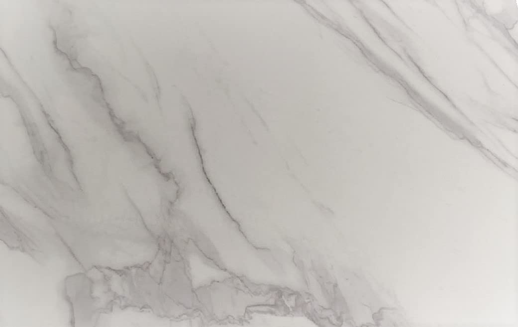 Acense Tempered Glass Worktop Saver, Toughened Glass, Smooth Edges, Rounded Corners, Chopping Board, Non-Slip Rubber Feet, Multi-Purpose, Stain-Resistant 40 x 30 cm (White Marble)