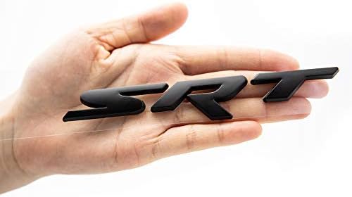 CARRUN SRT Emblem Metal 3D CAR Nameplate Badge for Mopar Jeep Grand Cherokee SRT Badge Dodge (Black)