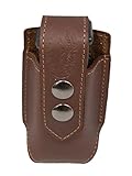 New Barsony Brown Leather Single Magazine Pouch for Compact 9mm 40 45