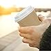 Nicole Home Collection Double-Walled Insulated Ripple Paper Disposable Cups With Lids For Hot Beverage, Pack of 30 Coffee Cup, 16 oz, Tan