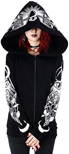 Restyle Third Eye Occult Spiritual Symbols Hoodie Top