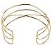 Abstract Line Choker Sculptural Cuff Style Outline Hollow Choker Plated Gold Necklace