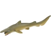 Veemoon Small Shark Animal Figurines, Goblin Shark Decor Model Simulation Plastic Ocean Fish Decoration Kids Educational Animal Stuate for Boy Girl Theme Birthday Party Bath Decor Cake Topper, 7.4In