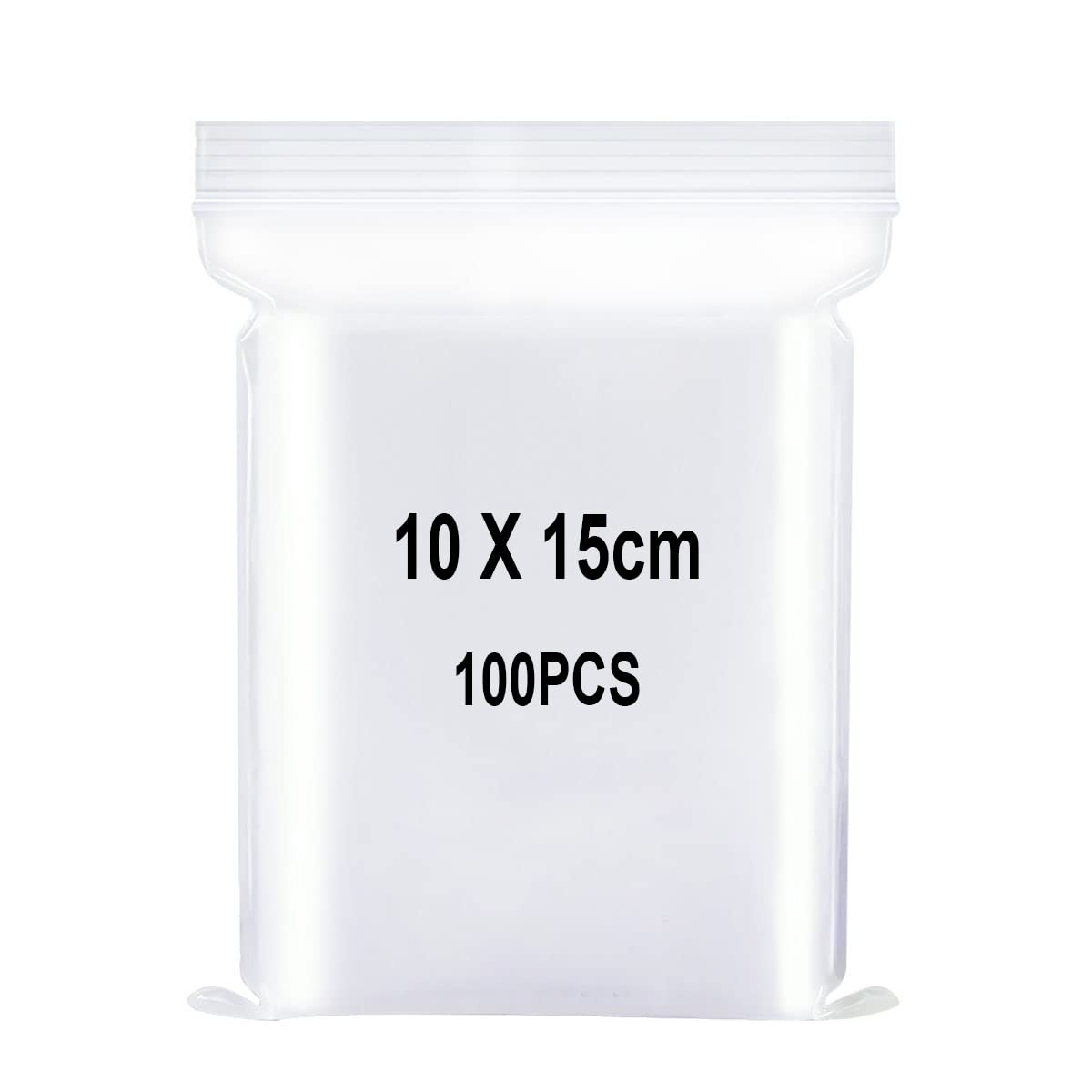 Resealable Clear Plastic Bags, Sealed Bag, Storage Bag, Press Seal Bags, Thickening and Durable, Apply to Kitchen, Office Supplies, Stationery Storage ect. 3.9x5.9"(10x15cm) 100PCS