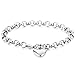 Besteel Stainless Steel Chain Link Bracelets for Women with Finish Heart Charm Bracelet, 7.5 inches