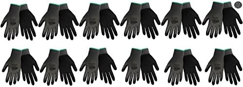 Tsunami Grip 500G Light Weight Nitrile Grip Work Gloves with Gray Nylon Shell and Black Mach Nitrile Dipped Coating on Palm and Fingers, Size X-large (12)