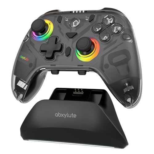 C8 PC-Controller – Kabelloser Bluetooth-Dongle – Hall-Effekt-Joystick mit RGB-Beleuchtung – 1000Hz Makrotaste – Duale Vibration – Gaming-Controller für Windows-