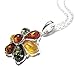 Ian and Valeri Co. Multicolor Amber Sterling Silver Flower Pendant Necklace