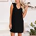 Womens V Neck Sleeveless Tank Dress, Ladies Pleated Shoulder Casual Mini Dresses Summer Fashion Sundressthumb 1