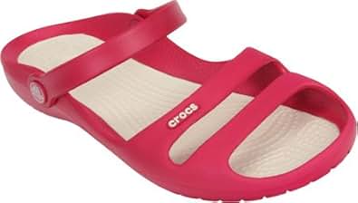 Amazon.com | Crocs Women's Cleo II, Raspberry/Oyster, US 5 M | Slides
