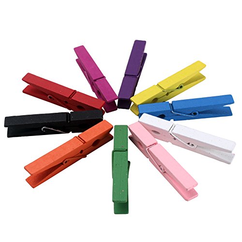 Z Zicome 3-Inch Large Natural Colorful Wooden Clothespins, Set of 50 Pins, Assorted Colors - Thumbnail 3