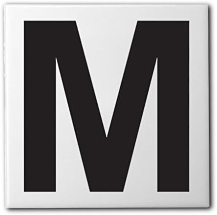 Ceramic Swimming Pool Deck Depth Marker " M " Abrasive Non-Slip Finish, 5 inch Font