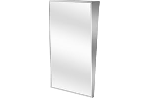 MorningRo Fixed Tilt Mirror 18" Width x 30" Height 304 Stainless Steel Frame Fixed Position Tilt Mirror for Handicap Bathroom Applications