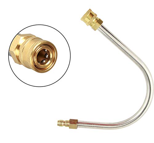 Obecone Gutter Cleaner Wand Attachment,Gutter Cleaning Tool for Pressure Washers, Coupled with 1/4" Brass Quick Coupler x 1/4" QC Plug,5000PSI - Thumbnail 3
