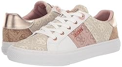 GUESS Women's Loven Sneaker, Light Natural, 8.5