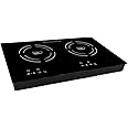 True Induction TI-2B 23 in. Dual Element Black Induction Glass-Ceramic Cooktop 1750W 858UL Cert.