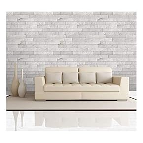BRAND_NAMEHorizontal Soft Gray Brick Pattern Paneling Wall Mural Removable Wallpaper