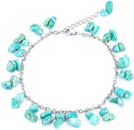 Natural Tianhe Stone Gravel Bracelet Anklet Chian Retro Lady Beach Anklet Valentine's Day Birthday Gift Casual Bracelet