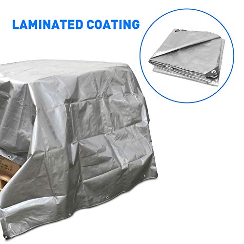 5 Hercules+Waterproof+Tarpaulin+Protection+10x14+Sliver
