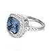 Yoursfs Rings,Blue Crystal Statement Rings,18K White Gold Plated Fashion Jewelry,Big Stone Women Cocktail Rings