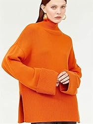 Women's Oversized Turtleneck Sweater Long Sleeve