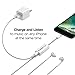 PowerBear iPhone 7/8/X Adapter UPGRADED [2-in-1 Lightning Splitter for Headphone Audio & Charging] Plus Data Transfer Dongle - White [24 Month Warranty]