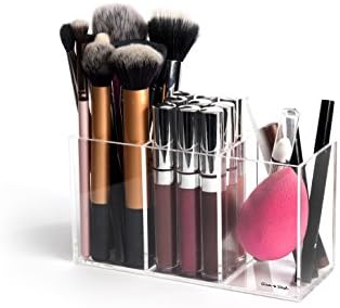 GlamStash Acrylic Makeup Organizer Cube - Small Countertop or Vanity Storage