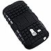 JKase DIABLO Series Tough Rugged Dual Layer Protection Case Cover with Build in Stand for Samsung Galaxy S3 III Mini I8190 - Retail Packaging - Black