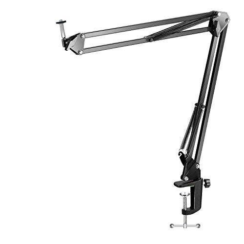 Webcam Clamp Mount Desktop Webcam Stand 28 inch Flexible Adjustable Suspension Boom Scissor Long Arm Swivel Holder for Webcam C922 C930 C920