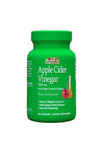 Country Farms Apple Cider Vinegar 500mg, 90 Capsules Each (Pack of 2)