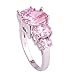 Psiroy 925 Sterling Silver Created Pink Topaz Filled 5 Stone Engagement Ring Band Size 10