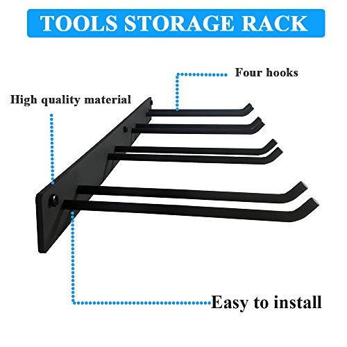 FRMSEAT Wall Mount Rack Hook Space Saver Garden Tool Organizer Garage Storage System Super Heavy Duty Steel Holder Hanger for Tools,Bicycle,Ladder,Chair Hose,Garden Bulky Items - Thumbnail 2