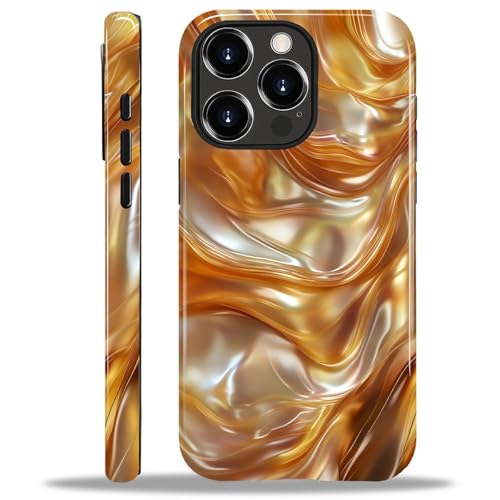 Compatible with iPhone 12 iPhone 12 Pro Case,Dual-Layer Protection, Hard Shell with Silicone Interior,Slim Scratch Resistant Shockproof for Woman Men Pearl Orange Gold Abalone Shell at Amazon