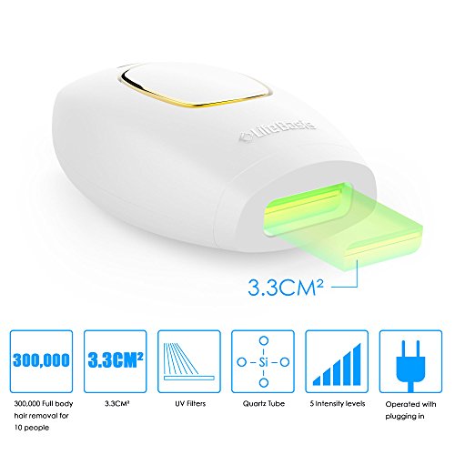 Life Basis Full Body IPL Hair Removal Device for Face & Body-300,000 Flashes Professional Salon Hair Removal Machine for Home Beauty Use