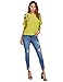 SweatyRocks Women's Casual Summer Tops Floral Embroidered Short Sleeve T Shirt Yellow Large